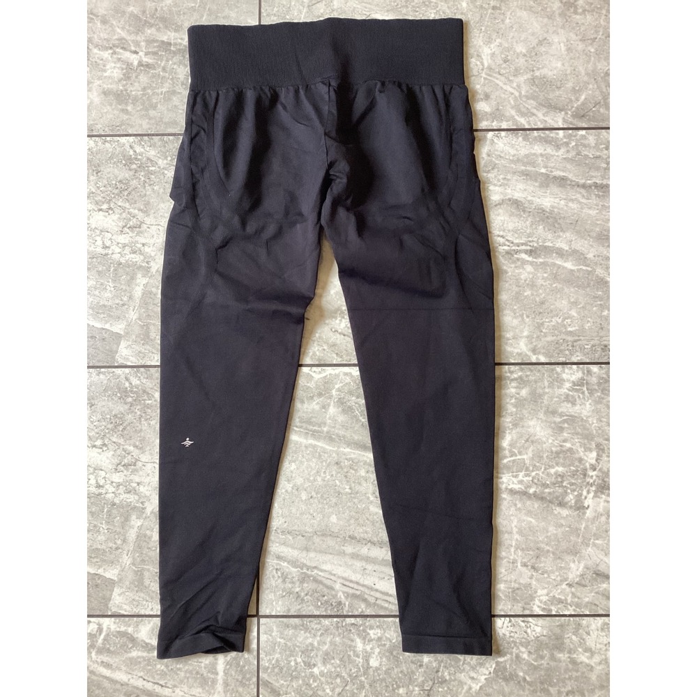 Halara NWOT Womens High Waisted Seamless Ribbed Waist Leggings Black Size L